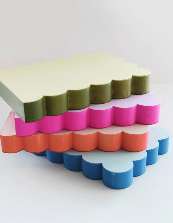 Scalloped Shaped Notepad | Chartreuse + Olive
