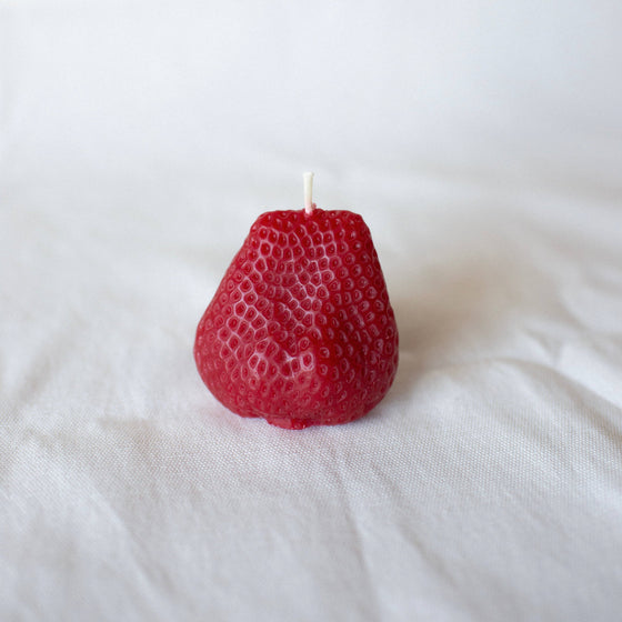 Beeswax Large Strawberry Candles - Set of 2 