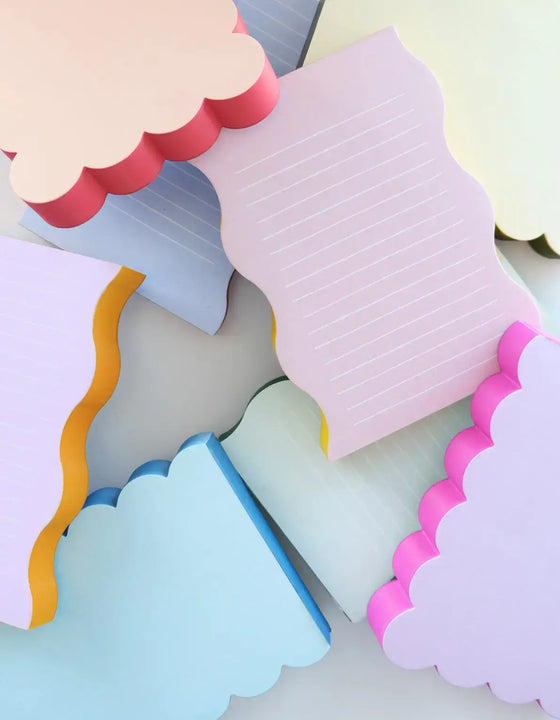 Scalloped Shaped Notepad | Chartreuse + Olive