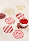 Peach and Tomato Smile Coasters - Set of Four