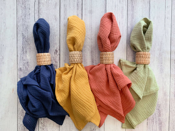 Rattan Napkin Rings, set of four