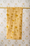 Yellow Poppy Embroidered Tea Towel