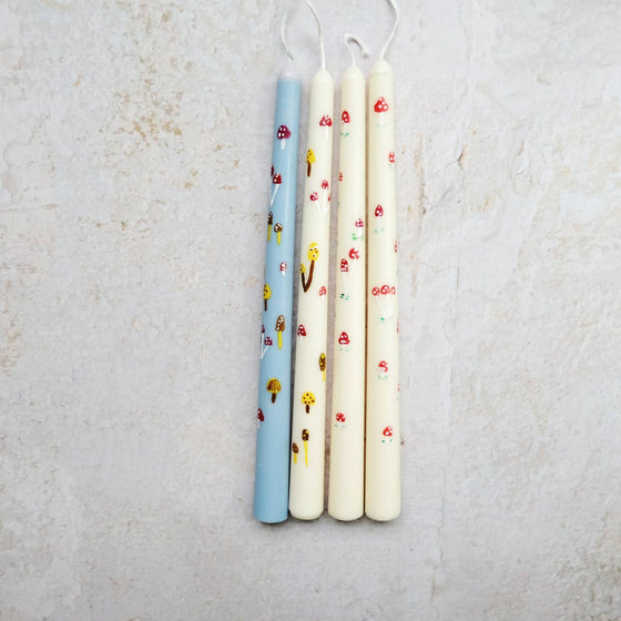 Hand Painted Candle | Mushrooms