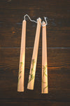 Floral Inlaid Taper Candles - Set of 3