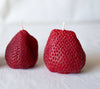 Beeswax Large Strawberry Candles - Set of 2 