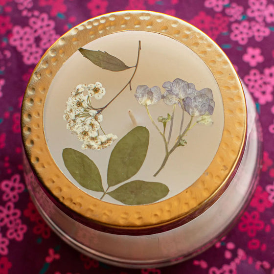 Pressed Floral Candle