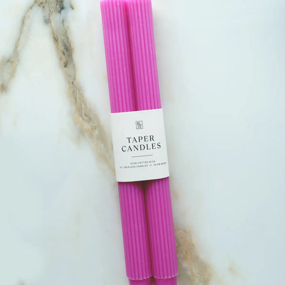 Fluted Taper Candle Pair