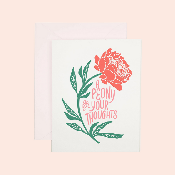 Peony Thoughts Card