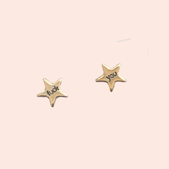 Tiny Stamped Stud Earring