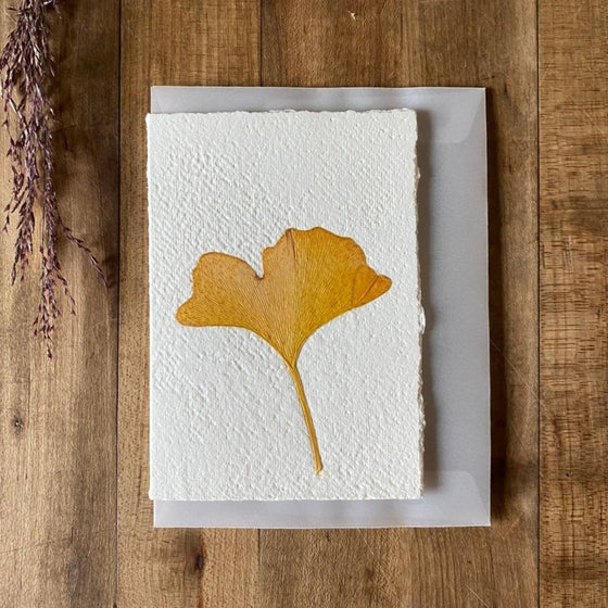Ginkgo Handmade Blank Card