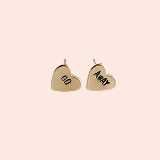 Tiny Stamped Stud Earring